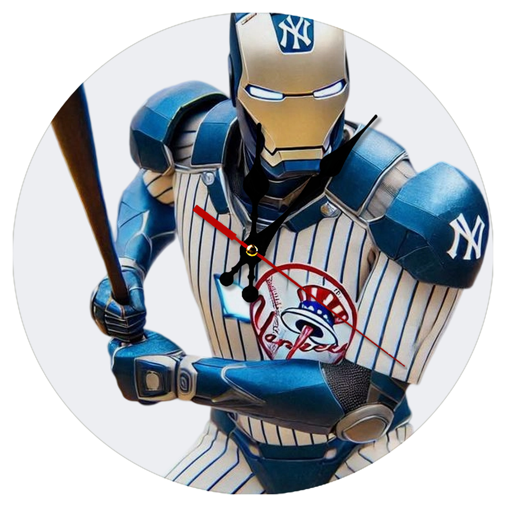 New York Yankees 283 Silent Round Wall Clock – Modern & Stylish DIY Design, Durable Wood Construction, Easy To Install – Perfect For Office, Bedroom, Living Room, And More